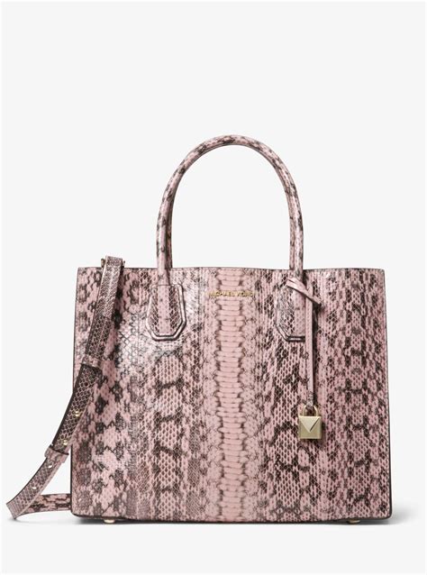 michael kors snake skin purse|mercer large snakeskin tote bag.